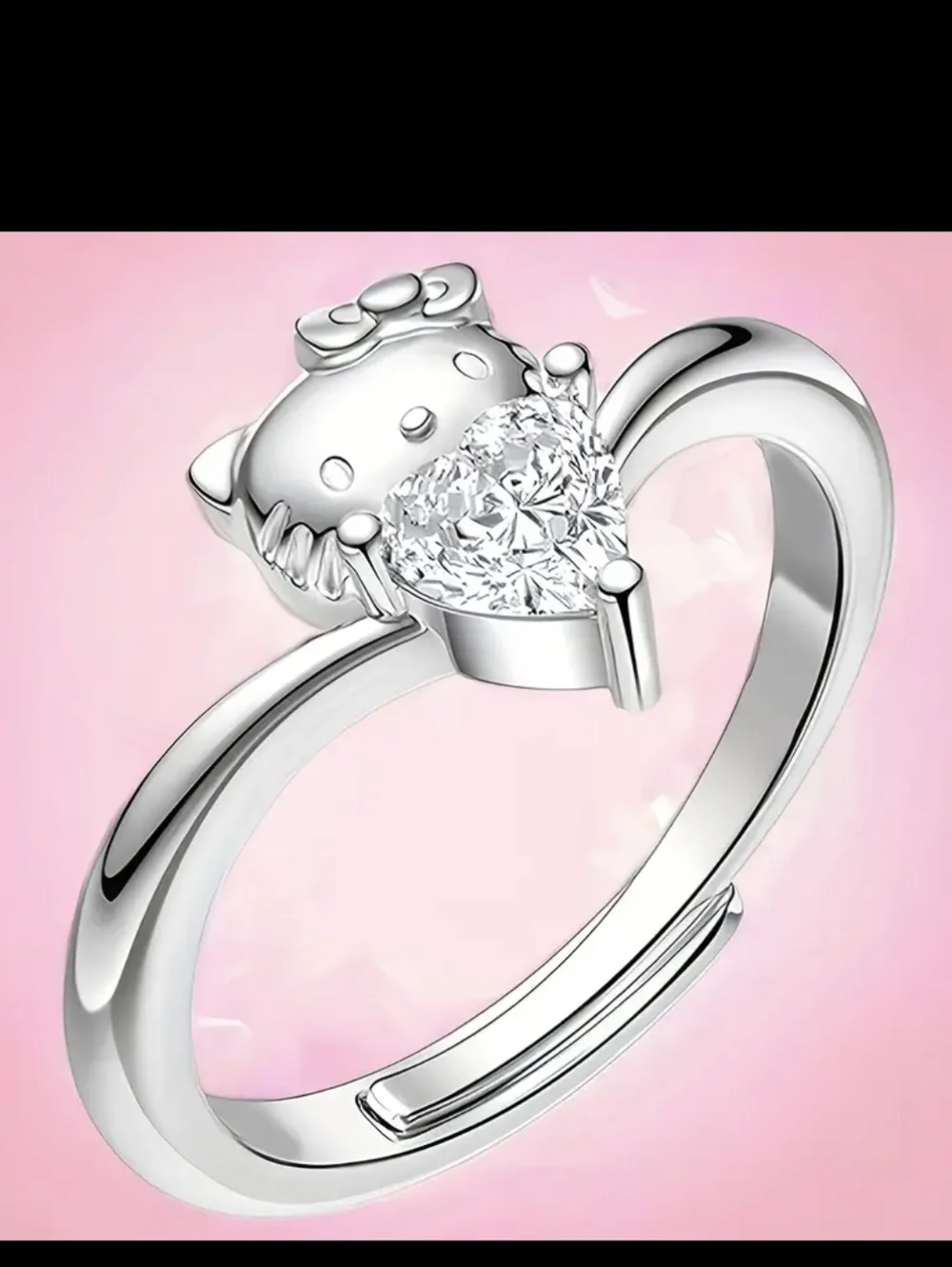 Silver Hello Kitty Ring - Picture 2 of 6